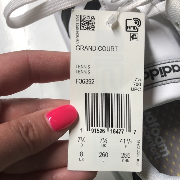 NWT Adidas Grand Court white sneakers size 8 - Picture 7 of 8